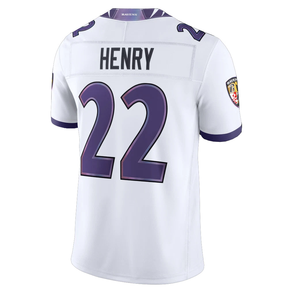 My Store B.Ravens #22 Derrick Henry Player White Limited Elite Home Game Stitched Jerseys