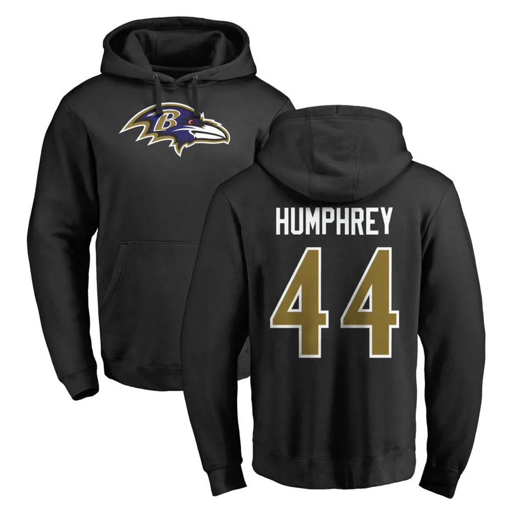 My Store B.Ravens #44 Marlon Humphrey Player Black Pullover Hoodie Stitched Jerseys