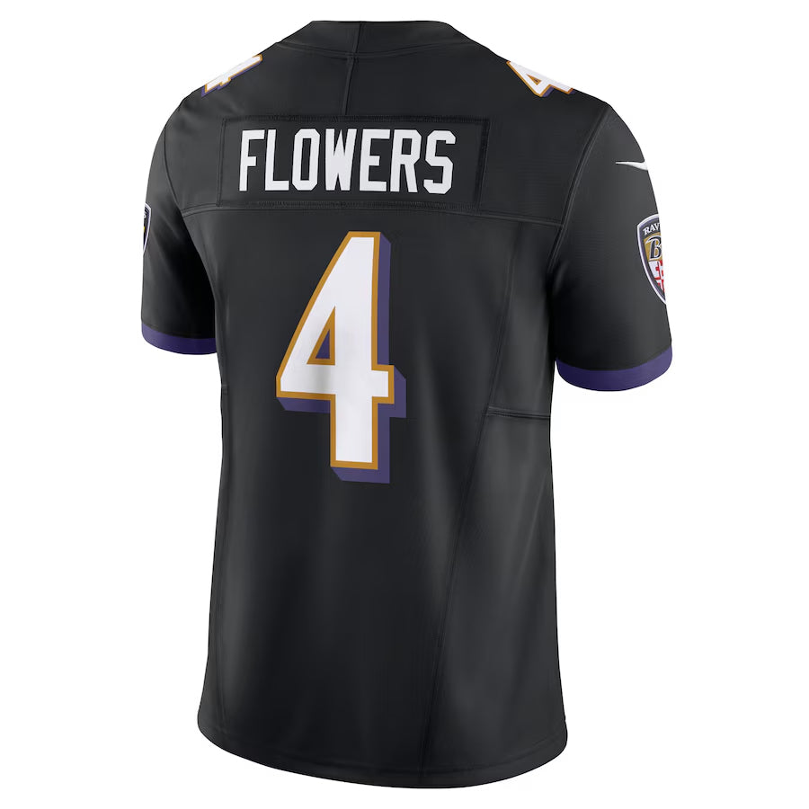 My Store B.Ravens #4 Zay Flowers Player Black Vapor F.U.S.E. Limited Home Game Stitched Jerseys