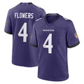 My Store B.Ravens #4 Zay Flowers Player Purple Home Game Stitched Jerseys