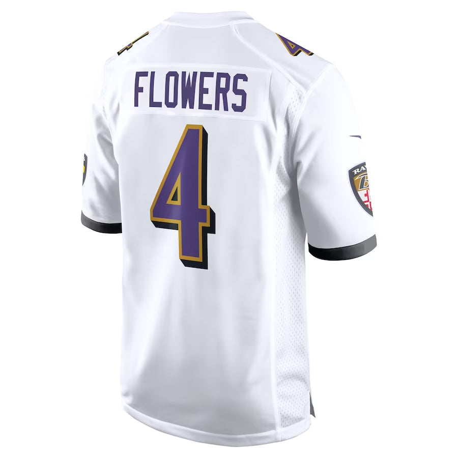 My Store B.Ravens #4 Zay Flowers Player White Alternate Home Game Stitched Jerseys