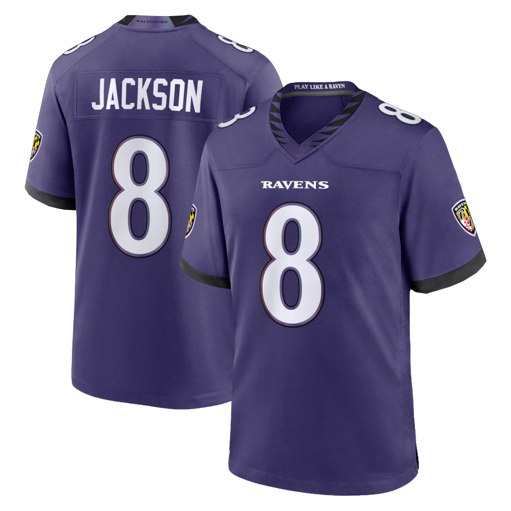 My Store B.Ravens #8 Lamar Jackson Player Purple Home Game Stitched Jerseys