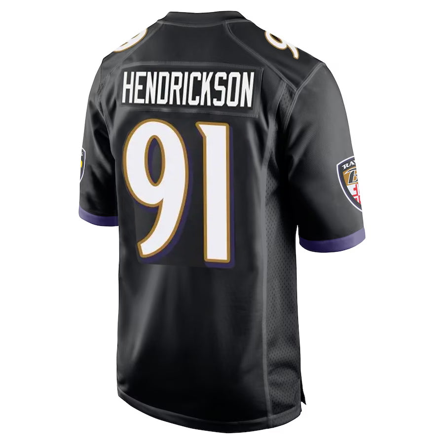 My Store B.Ravens #91 Trey Hendrickson Player Black Alternate Home Game Stitched Jerseys