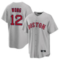 My Store B.Red Sox #12 Connor Wong Player Gray Road Home Game Stitched Jerseys