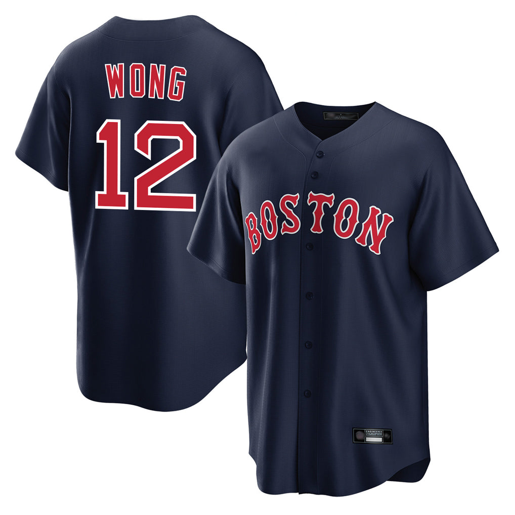My Store B.Red Sox #12 Connor Wong Player Navy Home Game Stitched Jerseys