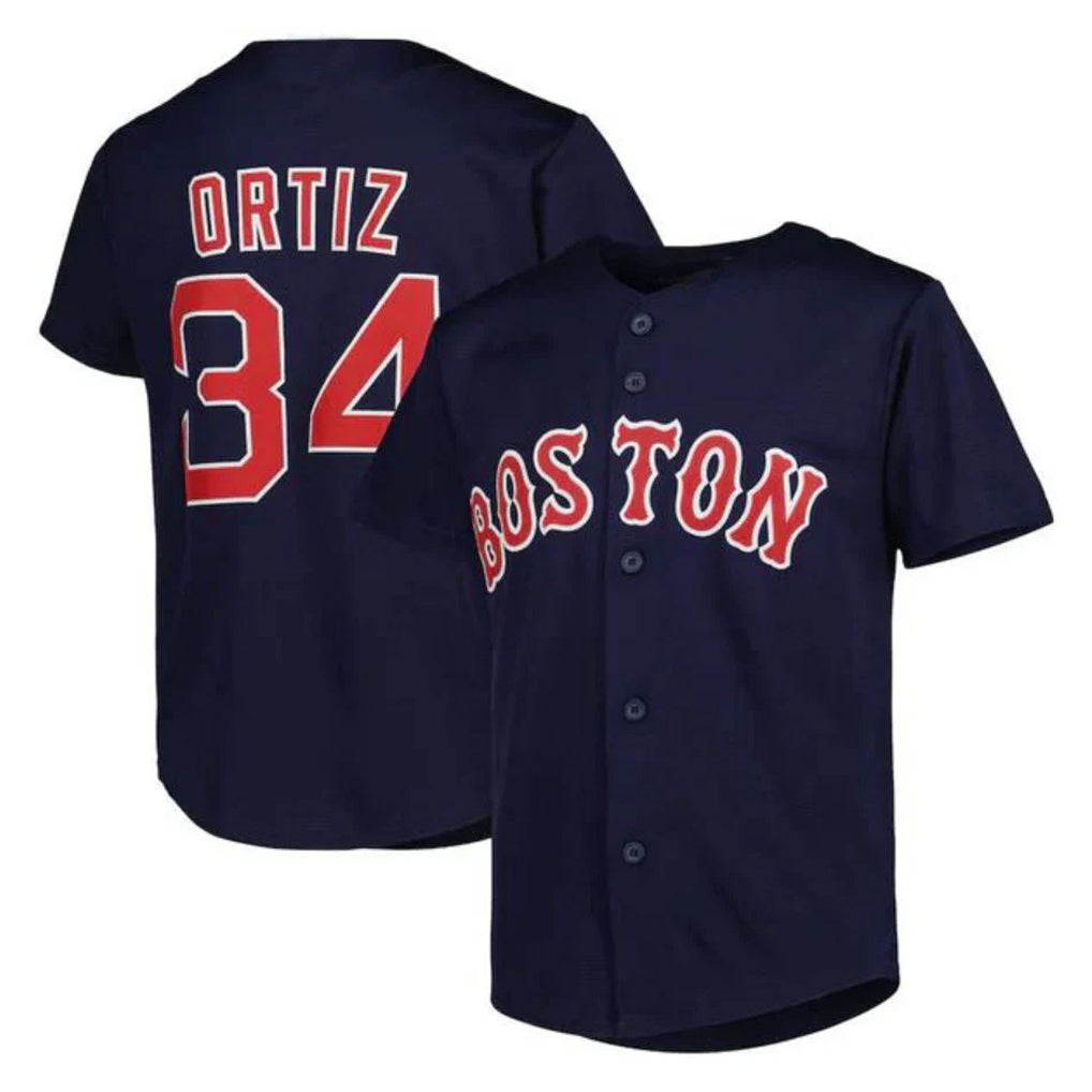 My Store B.Red Sox #34 David Ortiz Player Navy Mitchell & Ness Cooperstown Collection Mesh Home Stitched Jerseys