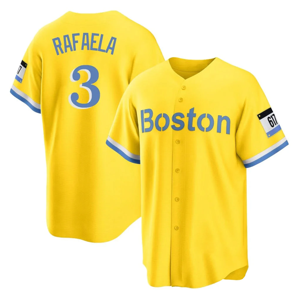 My Store B.Red Sox #3 Ceddanne Rafaela Player Yellow Home Game Stitched Jerseys