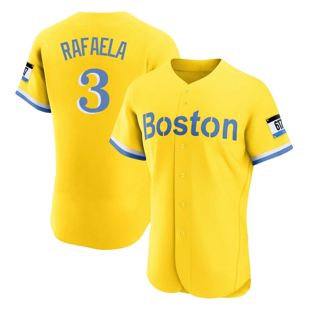 My Store B.Red Sox #3 Ceddanne Rafaela Player Yellow Limited Elite Home Game Stitched Jerseys