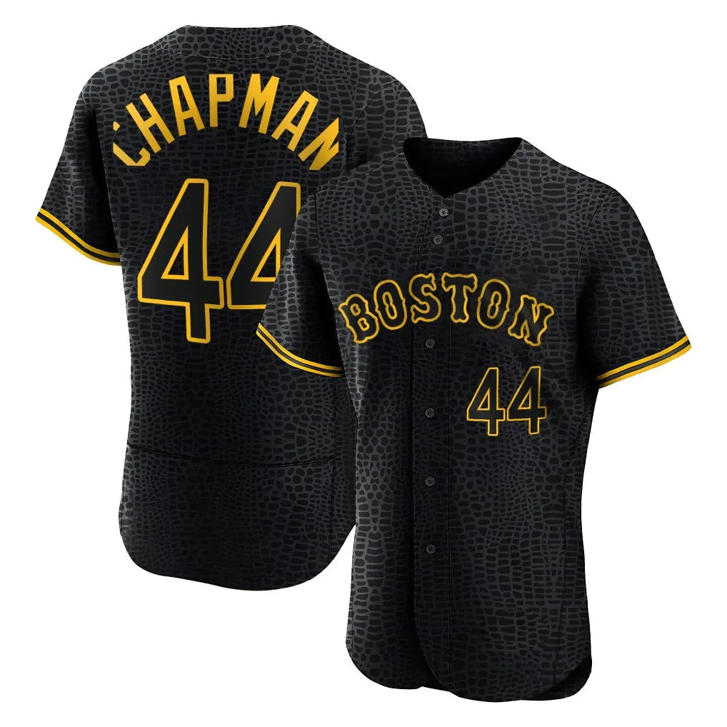 My Store B.Red Sox #44 Aroldis Chapman Player Black Snake Skin City Limited Elite Home Stitched Jerseys