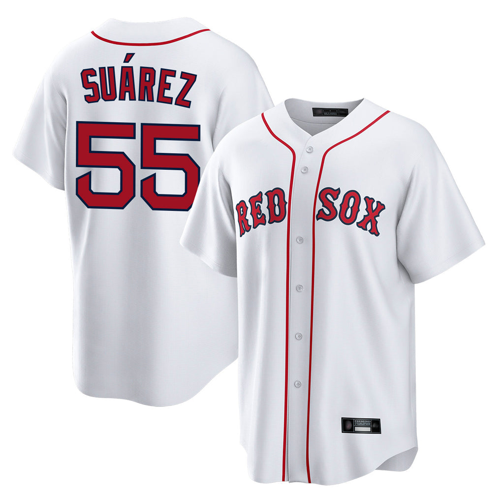 My Store B.Red Sox #55 Ranger Su¨¢rez Player White Home Game Stitched Jerseys