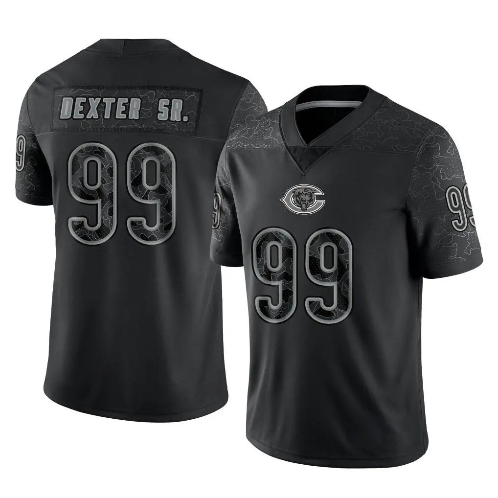 My Store C.Bears #99 Gervon Dexter Sr. Player Black REFLECTIVE Limited Game Stitched Jerseys