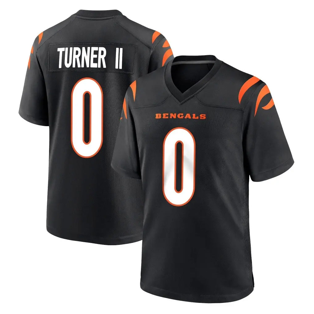 My Store C.Bengals #0 DJ Turner II Player Black Home Game Stitched Jerseys