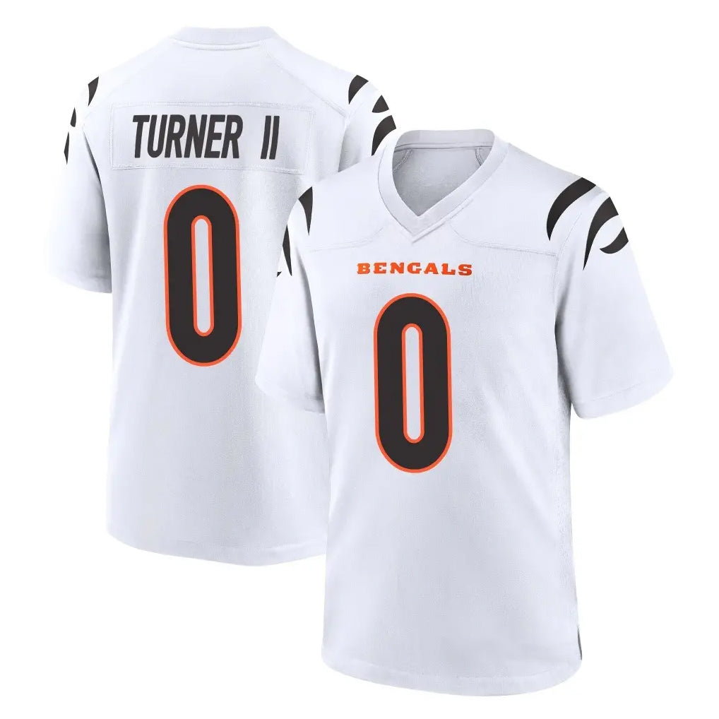 My Store C.Bengals #0 DJ Turner II Player White Home Game Stitched Jerseys