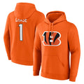 My Store C.Bengals #1 Ja'Marr Chase Player Orange Salute to Service Pullover Hoodie Limited Stitched Jerseys