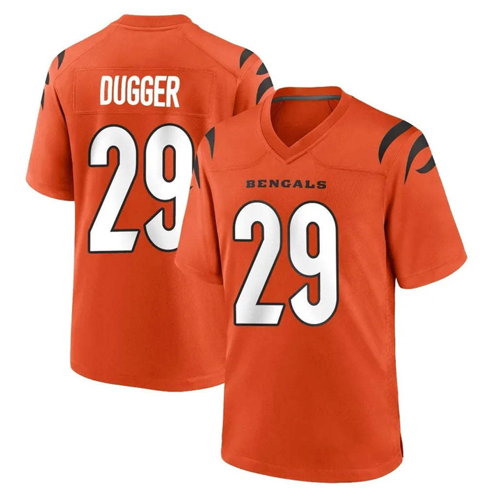 My Store C.Bengals #29 Kyle Dugger Player Orange Home Game Stitched Jerseys