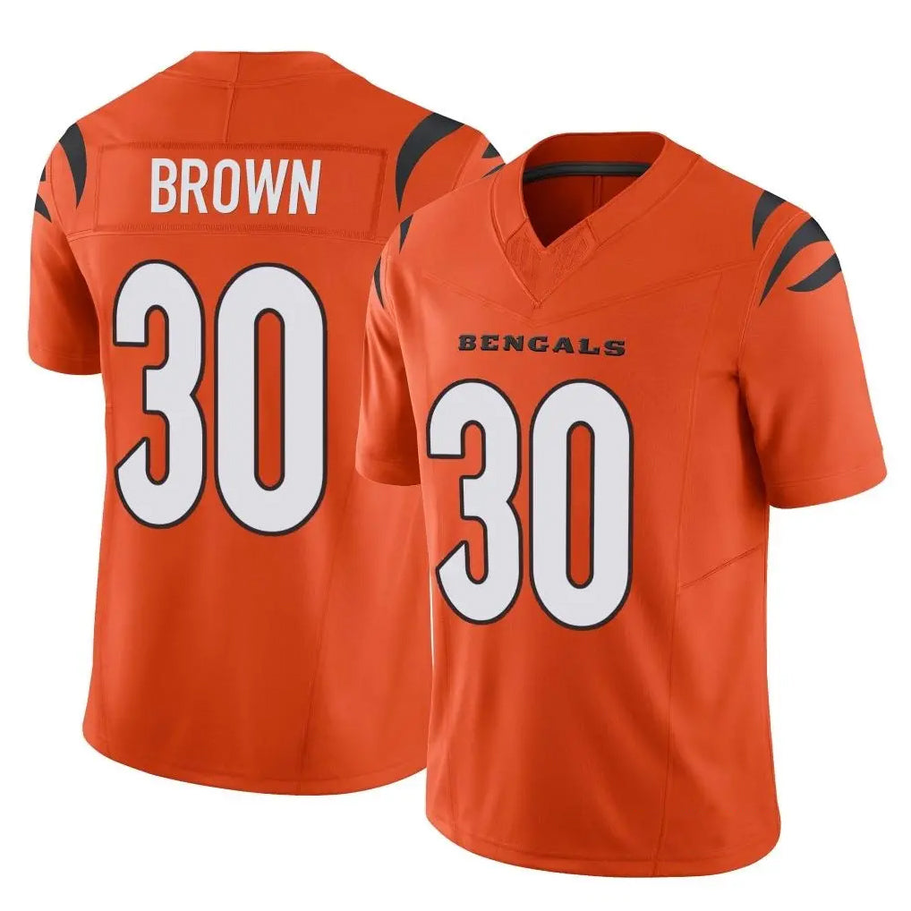My Store C.Bengals #30 Chase Brown Player Orange Vapor F.U.S.E. Limited Home Game Stitched Jerseys