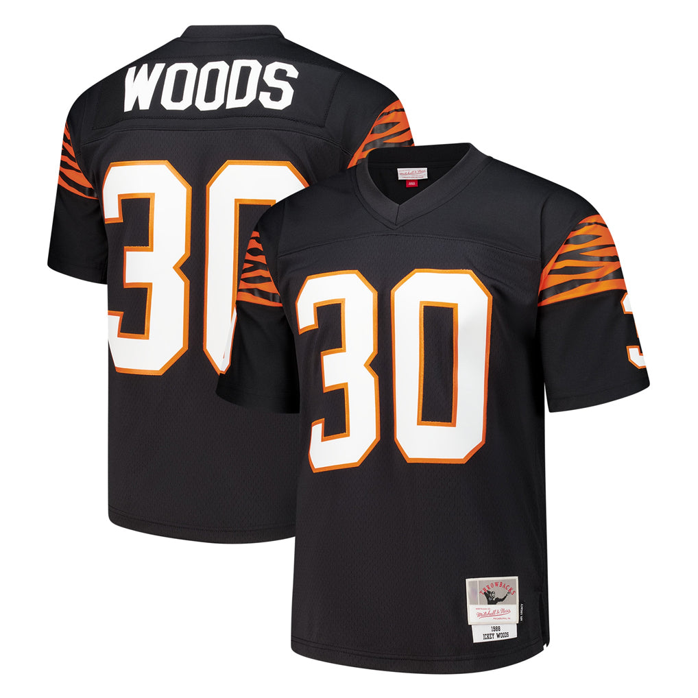 My Store C.Bengals #30 Ickey Woods Player Black Mitchell & Ness 1988 Legacy Replica Stitched Jerseys