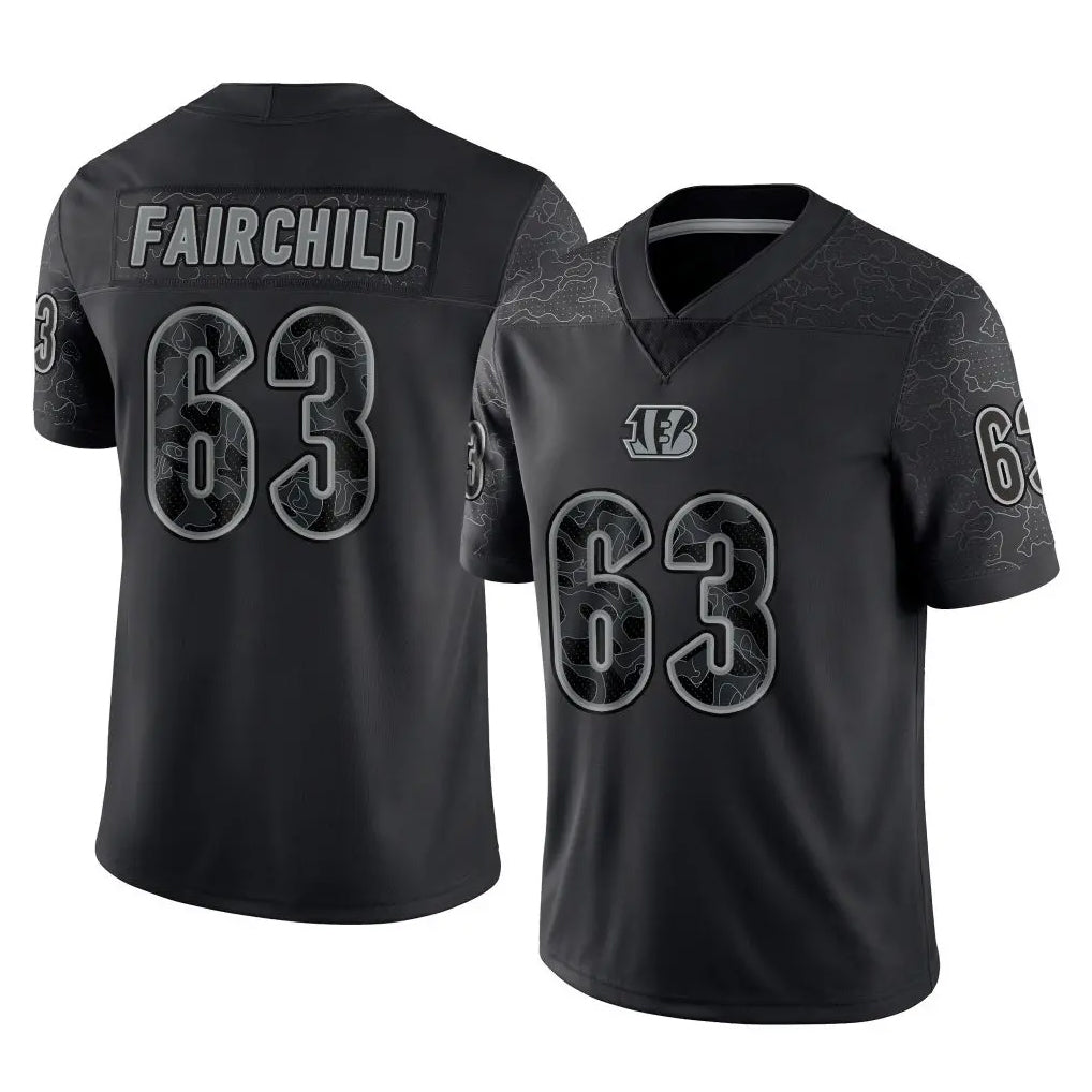 My Store C.Bengals #63 Dylan Fairchild Player Black Reflective Limited Game Stitched Jerseys