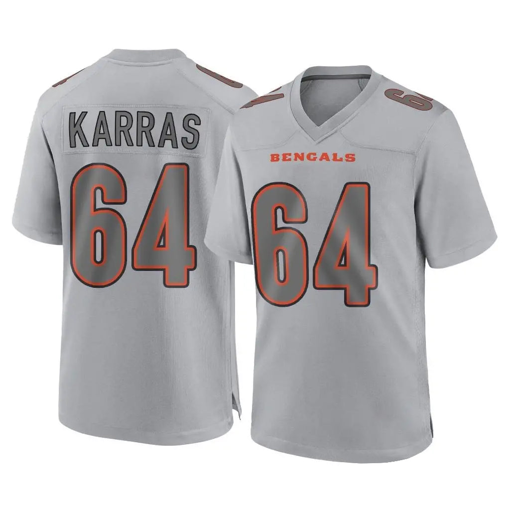 My Store C.Bengals #64 Ted Karras Player Gray Atmosphere Fashion Game Stitched Jerseys
