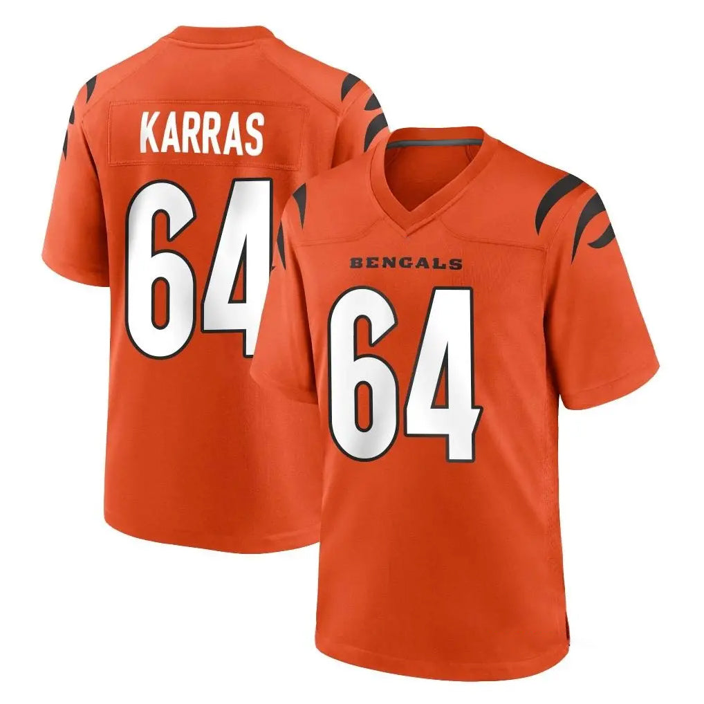 My Store C.Bengals #64 Ted Karras Player Orange Home Game Stitched Jerseys
