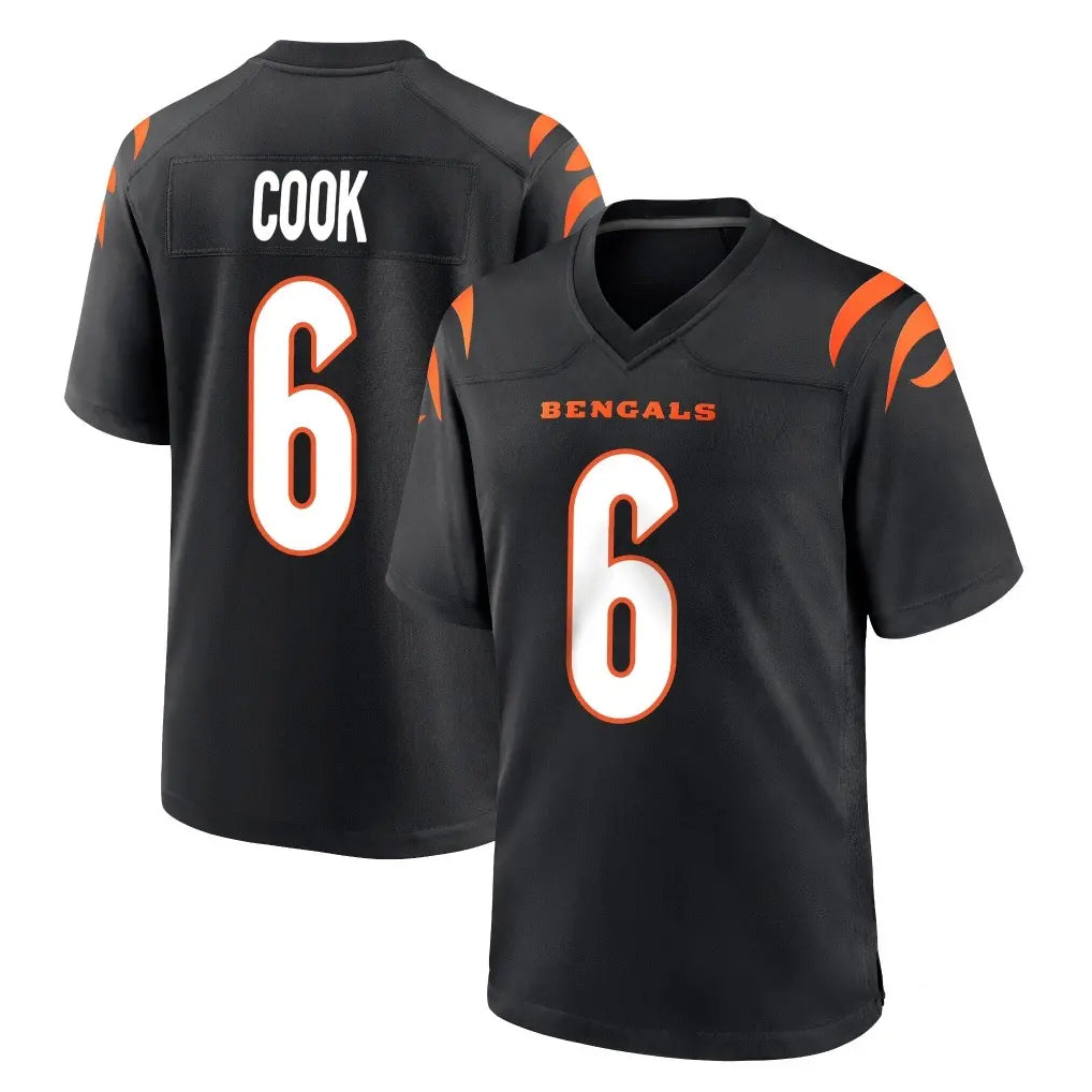 My Store C.Bengals #6 Brian Cook Player Black Home Game Stitched Jerseys