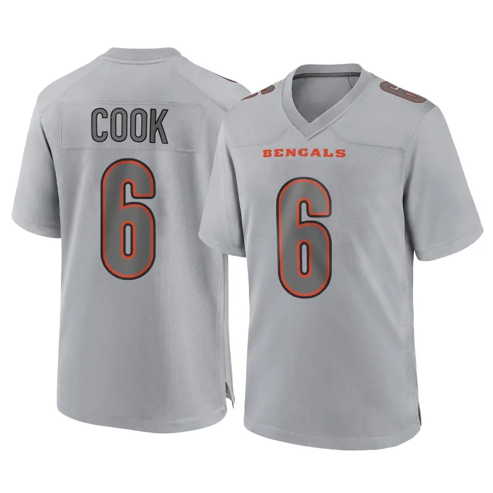 My Store C.Bengals #6 Brian Cook Player Gray Atmosphere Fashion Game Stitched Jerseys