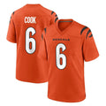 My Store C.Bengals #6 Brian Cook Player Orange Home Game Stitched Jerseys