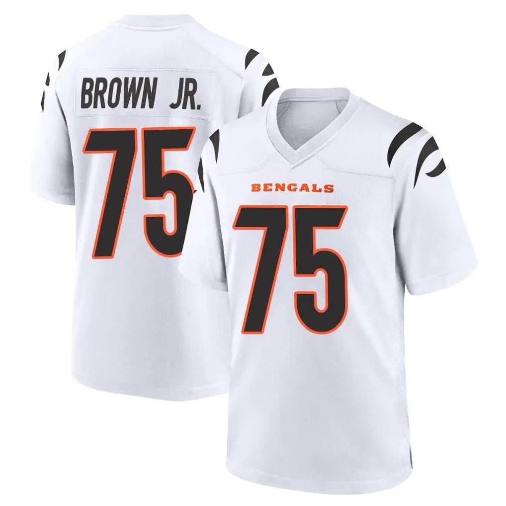 My Store C.Bengals #75 Orlando Brown Jr. Player White Home Game Stitched Jerseys