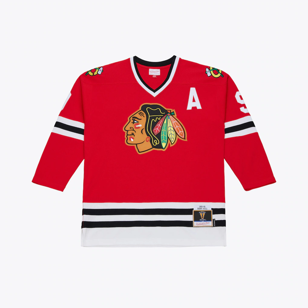 My Store C.Blackhawks Bobby Hull Mitchell & Ness Red 1966 Power Play Jerseys