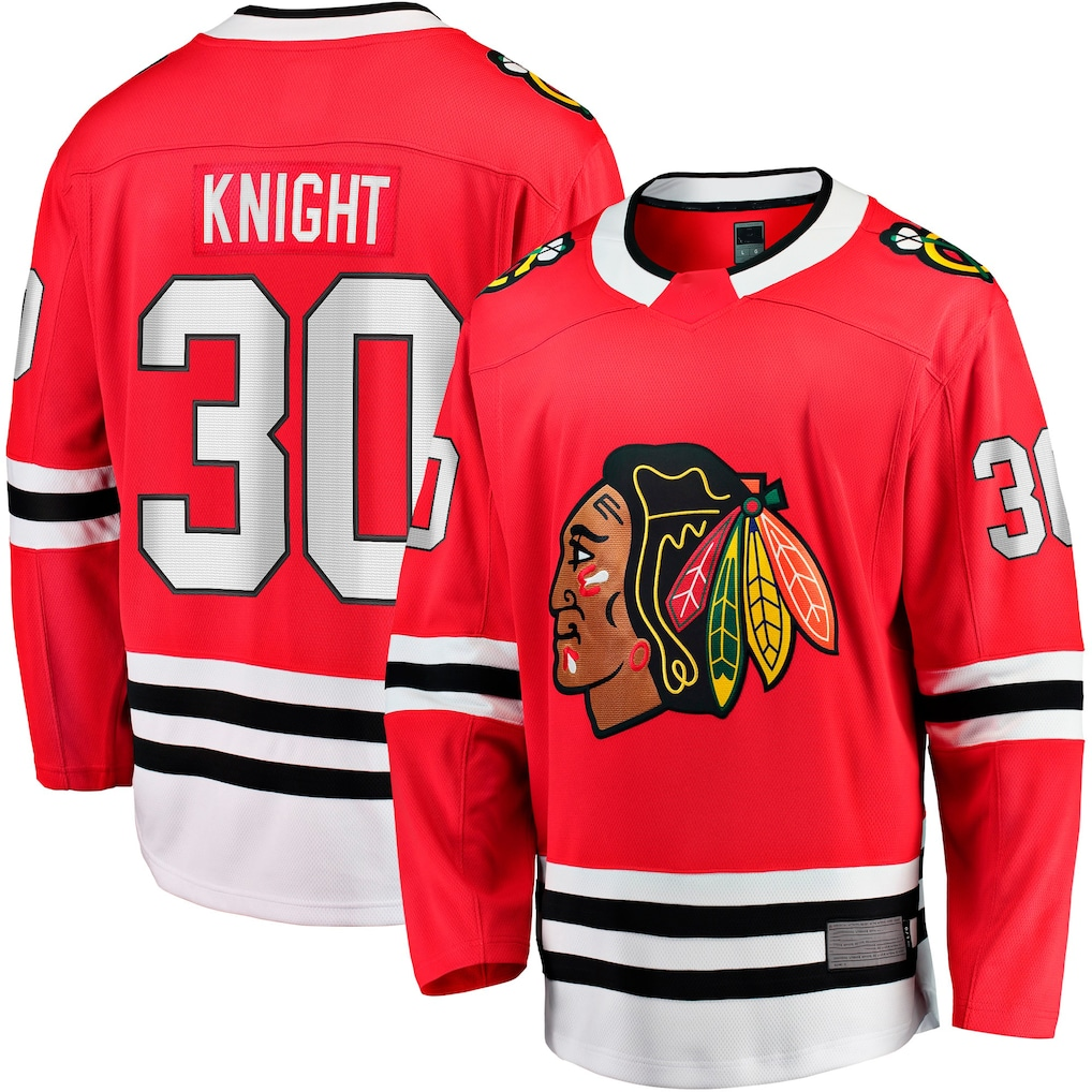 My Store C.Blackhawks #30 Spencer Knight Red Home Breakaway Jerseys