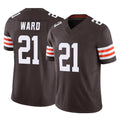 My Store C.Browns #21 Denzel Ward Player Brown Vapor F.U.S.E. Limited Home Game Stitched Jerseys