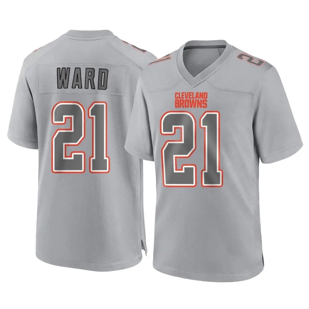 My Store C.Browns #21 Denzel Ward Player Gray Atmosphere Fashion Game Stitched Jerseys