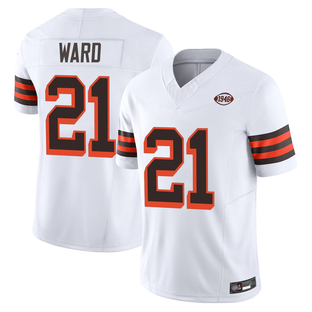 My Store C.Browns #21 Denzel Ward Player White Limited Vapor F.U.S.E. Alternate Game Stitched Jerseys