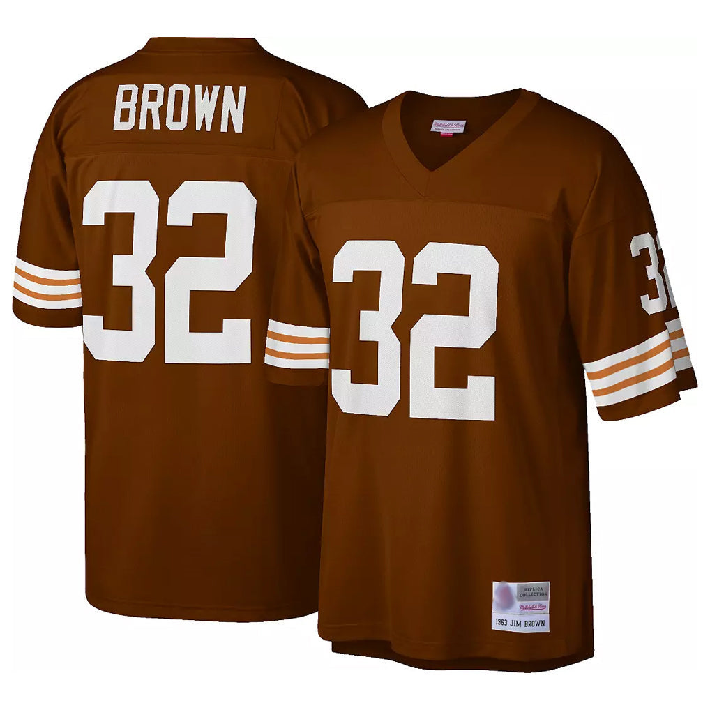 My Store C.Browns #32 Jim Brown Player Brown Mitchell & Ness 1963 Throwback Stitched Jerseys