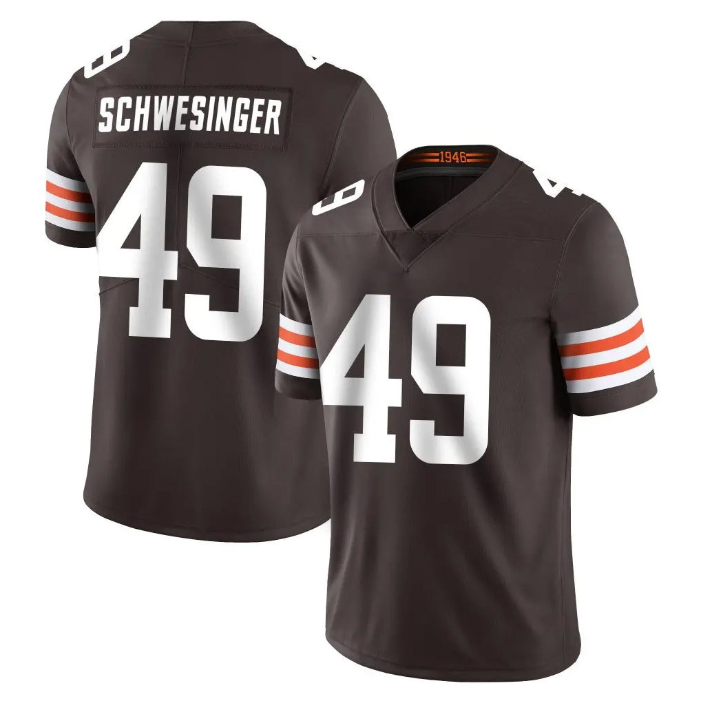My Store C.Browns #49 Carson Schwesinger Player Brown Color Vapor Untouchable Limited Home Game Stitched Jerseys