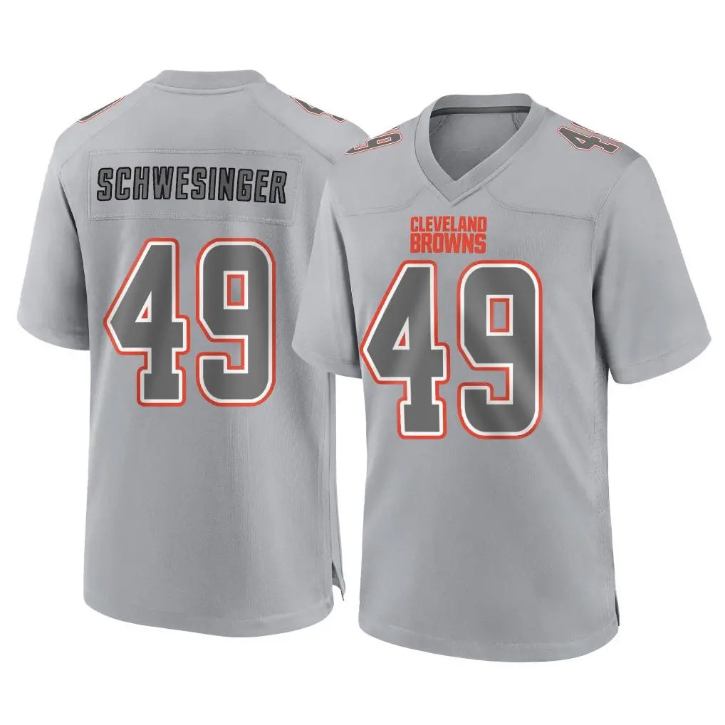 My Store C.Browns #49 Carson Schwesinger Player Gray Atmosphere Fashion Game Stitched Jerseys