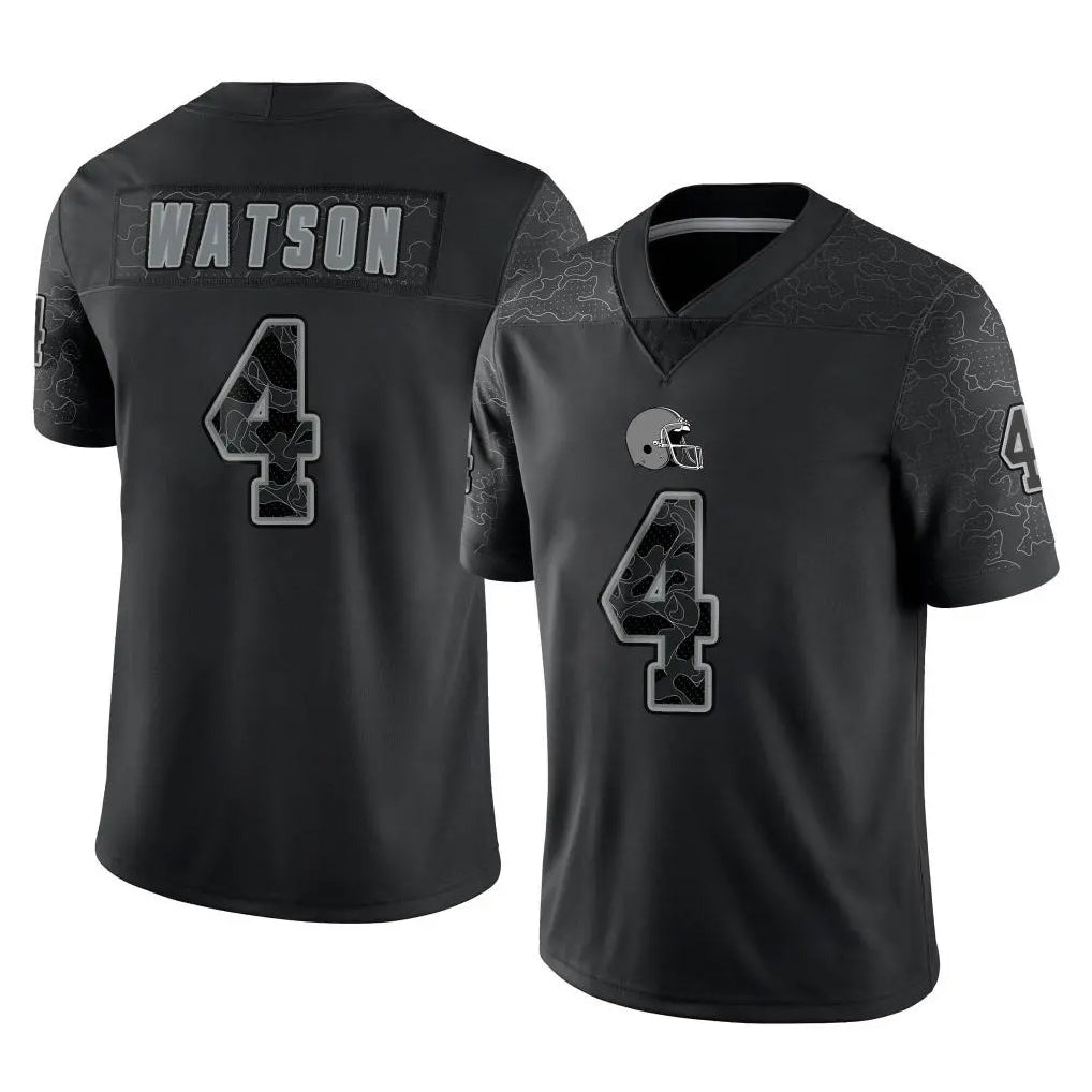 My Store C.Browns #4 Deshaun Watson Player Black Reflective Home Game Stitched Jerseys