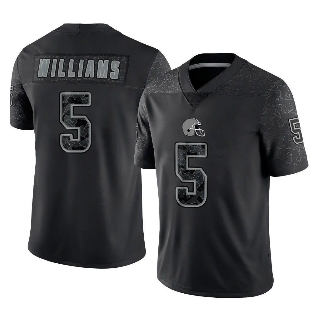 My Store C.Browns #5 Quincy Williams Player Black Reflective Home Game Stitched Jerseys