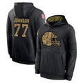 My Store C.Browns #77 Zion Johnson Player Black Salute to Service Pullover Hoodies Limited Stitched Jerseys