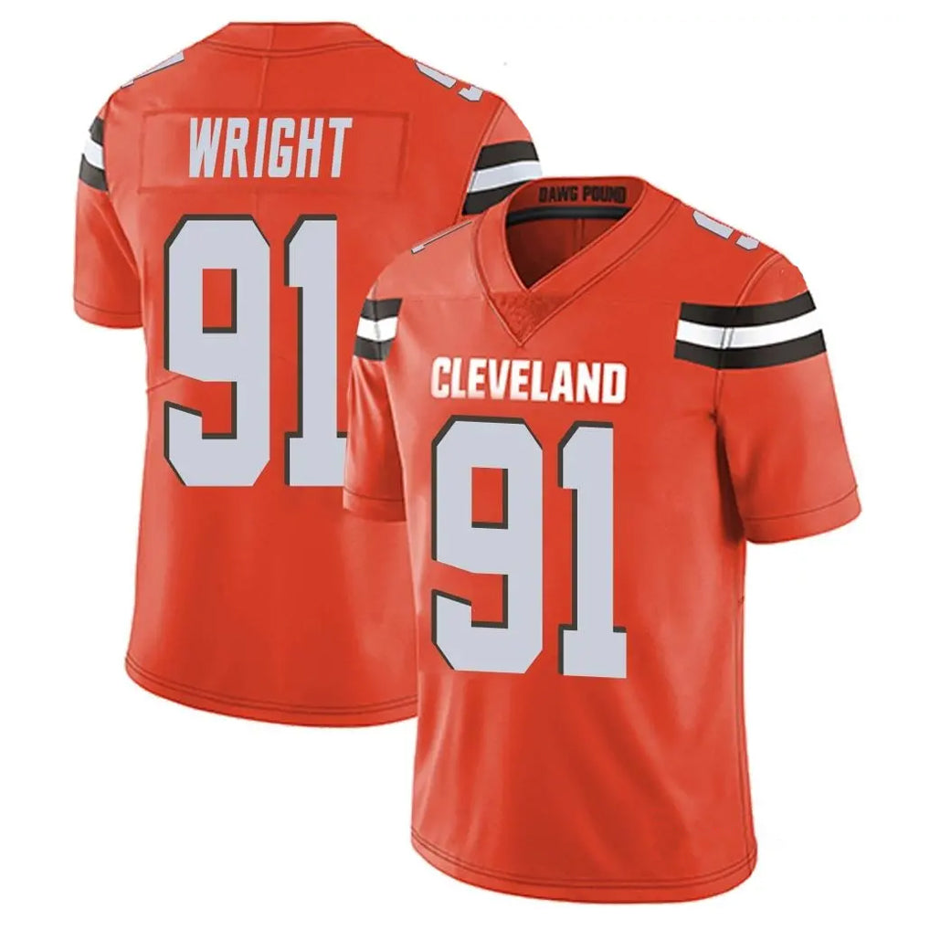 My Store C.Browns #91 Alex Wright Player Orange Alternate Vapor Untouchable Limited Home Game Stitched Jerseys