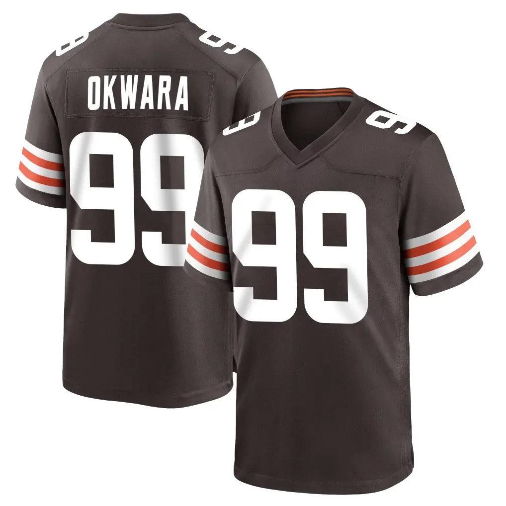 My Store C.Browns #99 Julian Okwara Player Brown Home Game Stitched Jerseys