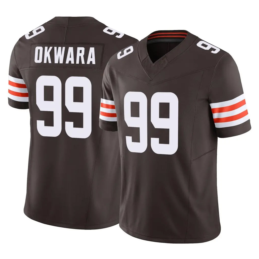 My Store C.Browns #99 Julian Okwara Player Brown Vapor F.U.S.E. Limited Home Game Stitched Jerseys