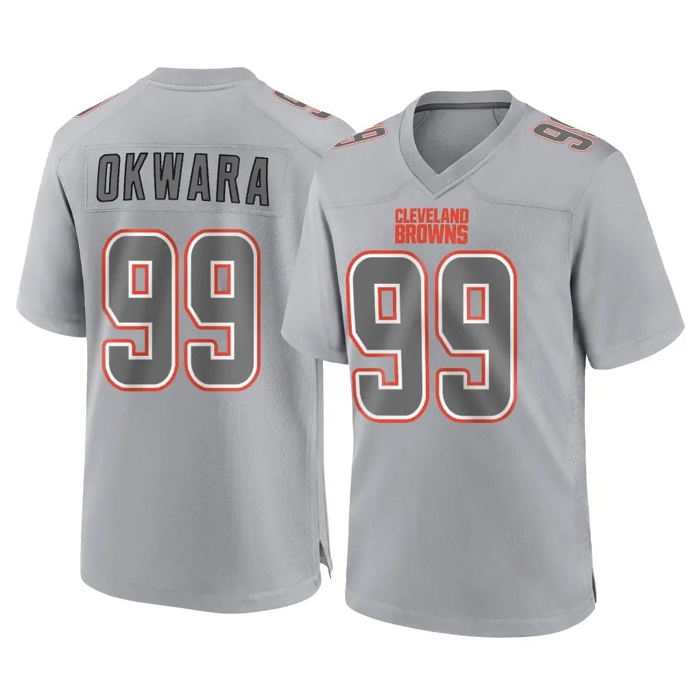 My Store C.Browns #99 Julian Okwara Player Gray Atmosphere Fashion Game Stitched Jerseys