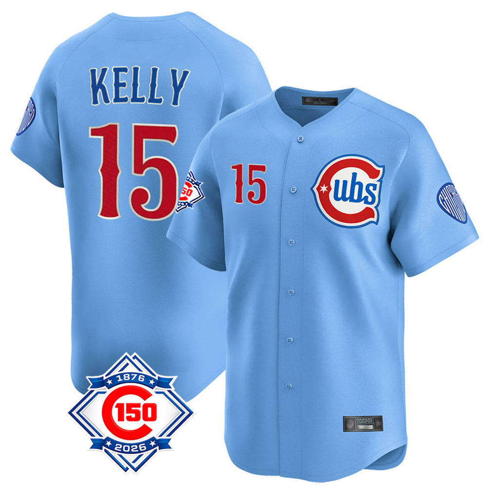 My Store C.Cubs #15 Carson Kelly Player Light Blue 150th Anniversary Limited Home Stitched Jerseys