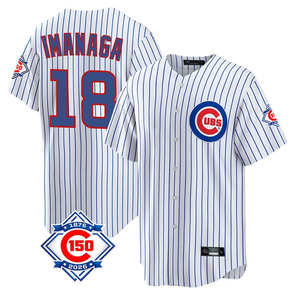 My Store C.Cubs #18 Shota Imanaga Player White 150th Anniversary Home Game Stitched Jerseys