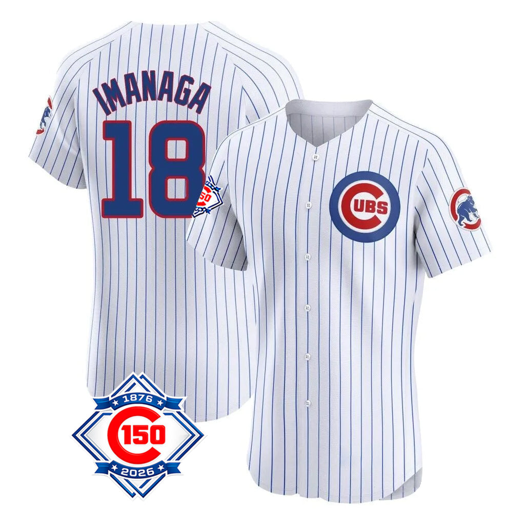 My Store C.Cubs #18 Shota Imanaga Player White 150th Anniversary Limited Elite Home Game Stitched Jerseys