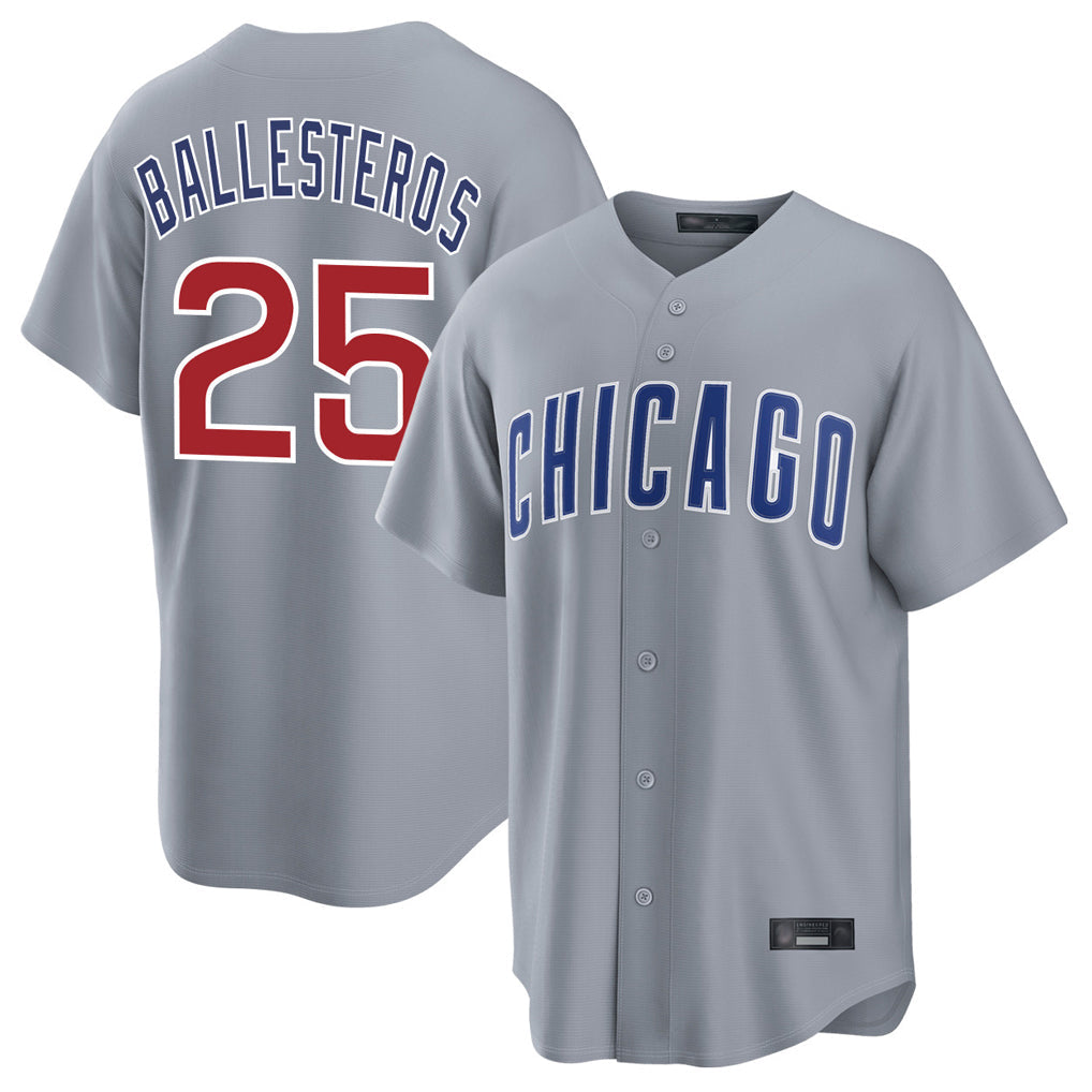 My Store C.Cubs #25 Mois¡§|s Ballesteros Player Gray Home Game Stitched Jerseys