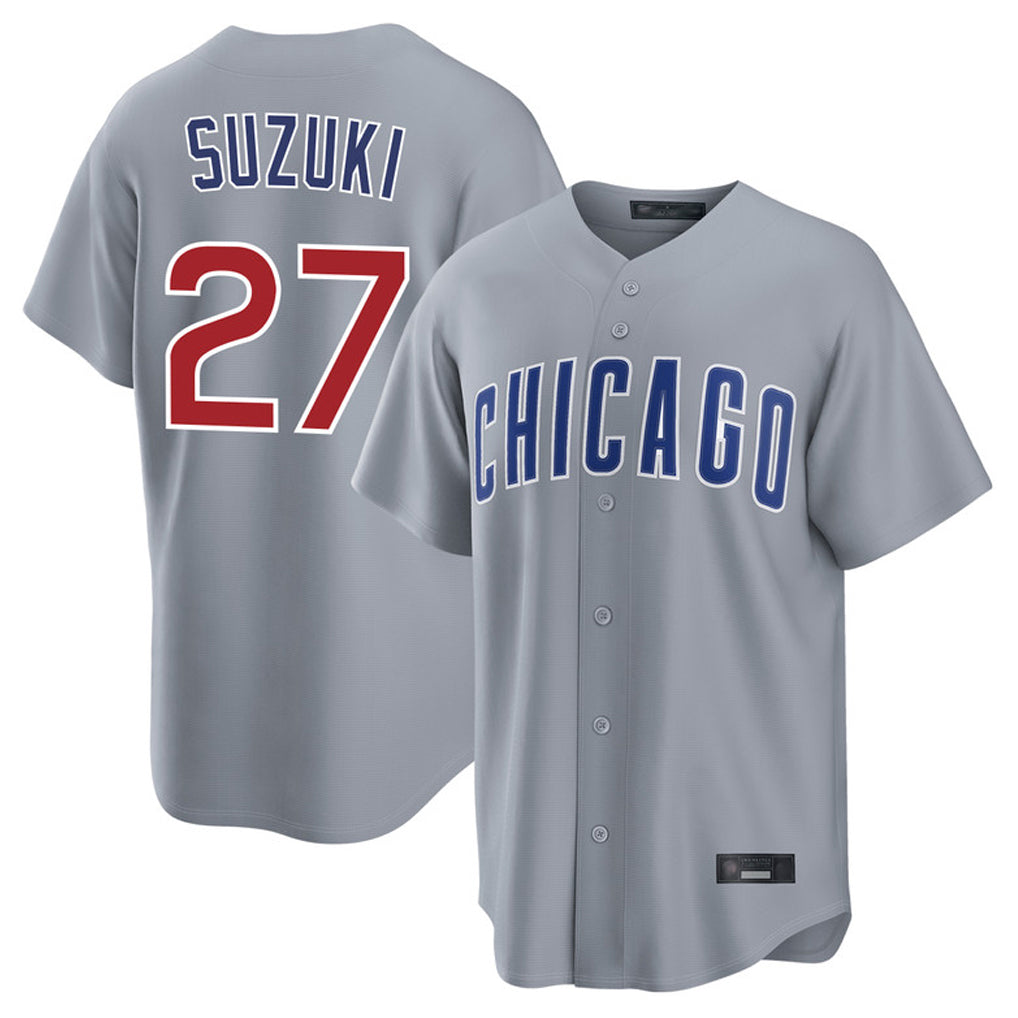 My Store C.Cubs #27 Seiya Suzuki Player Gray Home Game Stitched Jerseys
