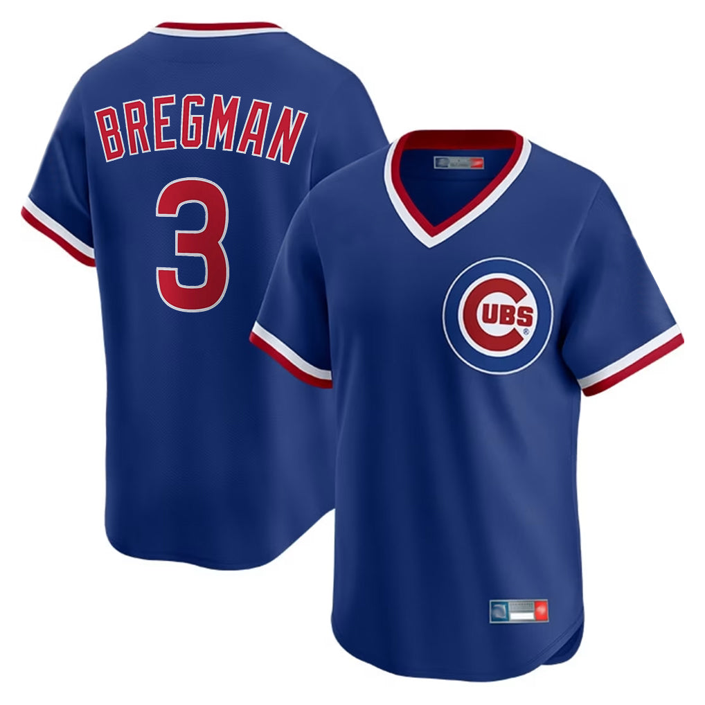 My Store C.Cubs #3 Alex Bregman Player Royal T-shirt Cooperstown Collection Limited Stitched Jerseys