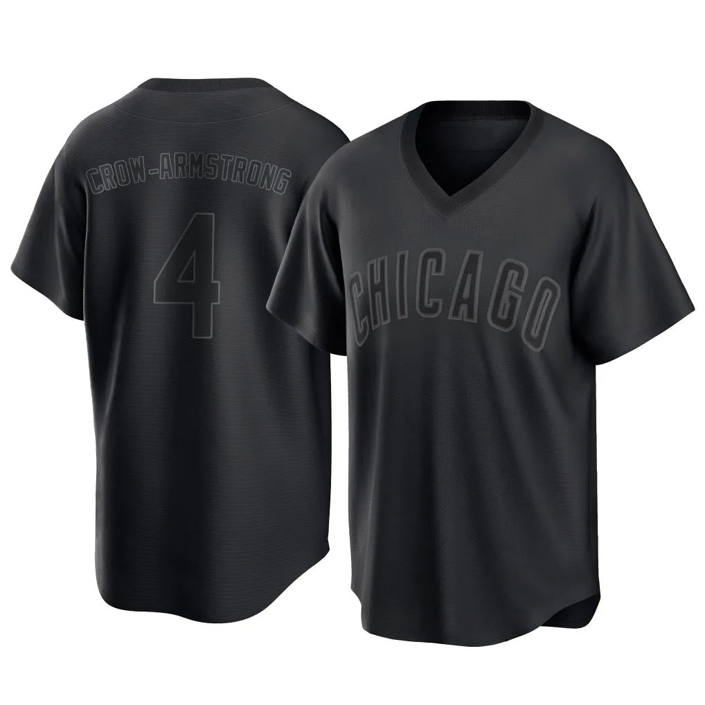 My Store C.Cubs #4 Pete Crow-Armstrong Player Black T-shirt Home Game Stitched Jerseys